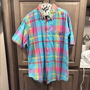 Hunt Club Men’s XL, multicolor plaid button up shirt, GUC